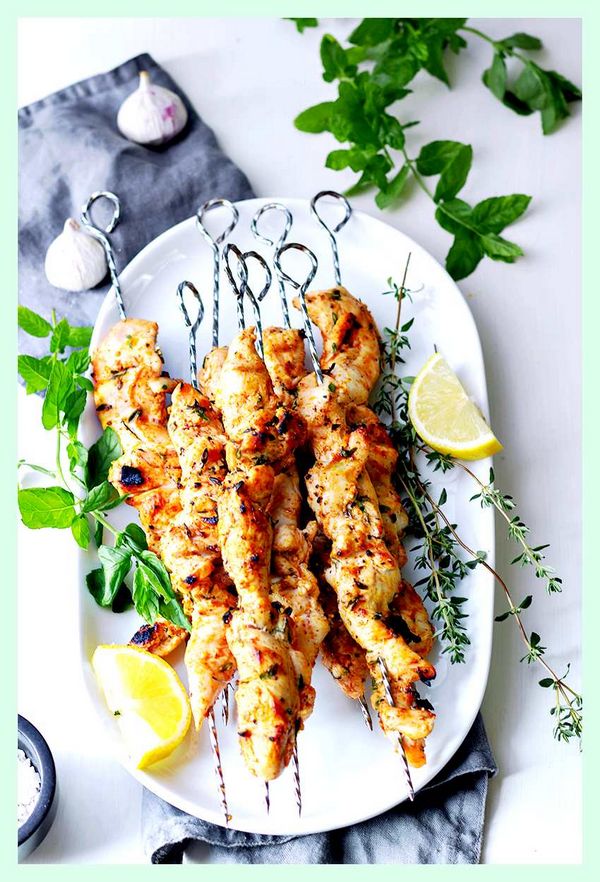 Куриные шампуры с лимоном и тимьяном