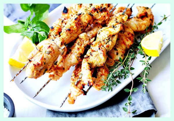Куриные шампуры с лимоном и тимьяном