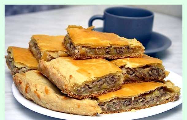 Рецепт пирога с мясом и картошкой