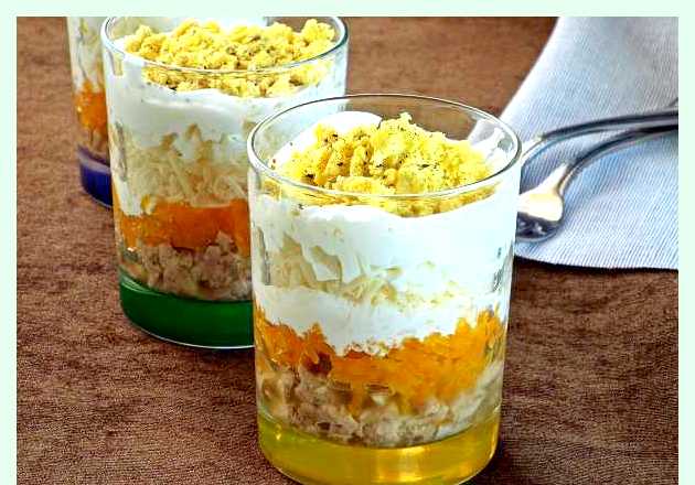 Салат ч печенью трески