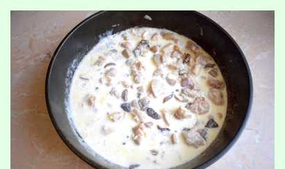 Спагетти с грибами и курицей