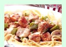 Спагетти с грибами и курицей