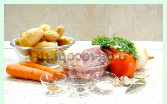 Тушеный картофель с мясом в кастрюле (тушеный, картофель, мясо, кастрюля, мясом морковью) Тушеный картофель с мясом в кастрюле