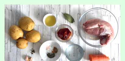 Тушеный картофель с мясом в кастрюле (тушеный, картофель, мясо, кастрюля, мясом морковью) Тушеный картофель с мясом в кастрюле